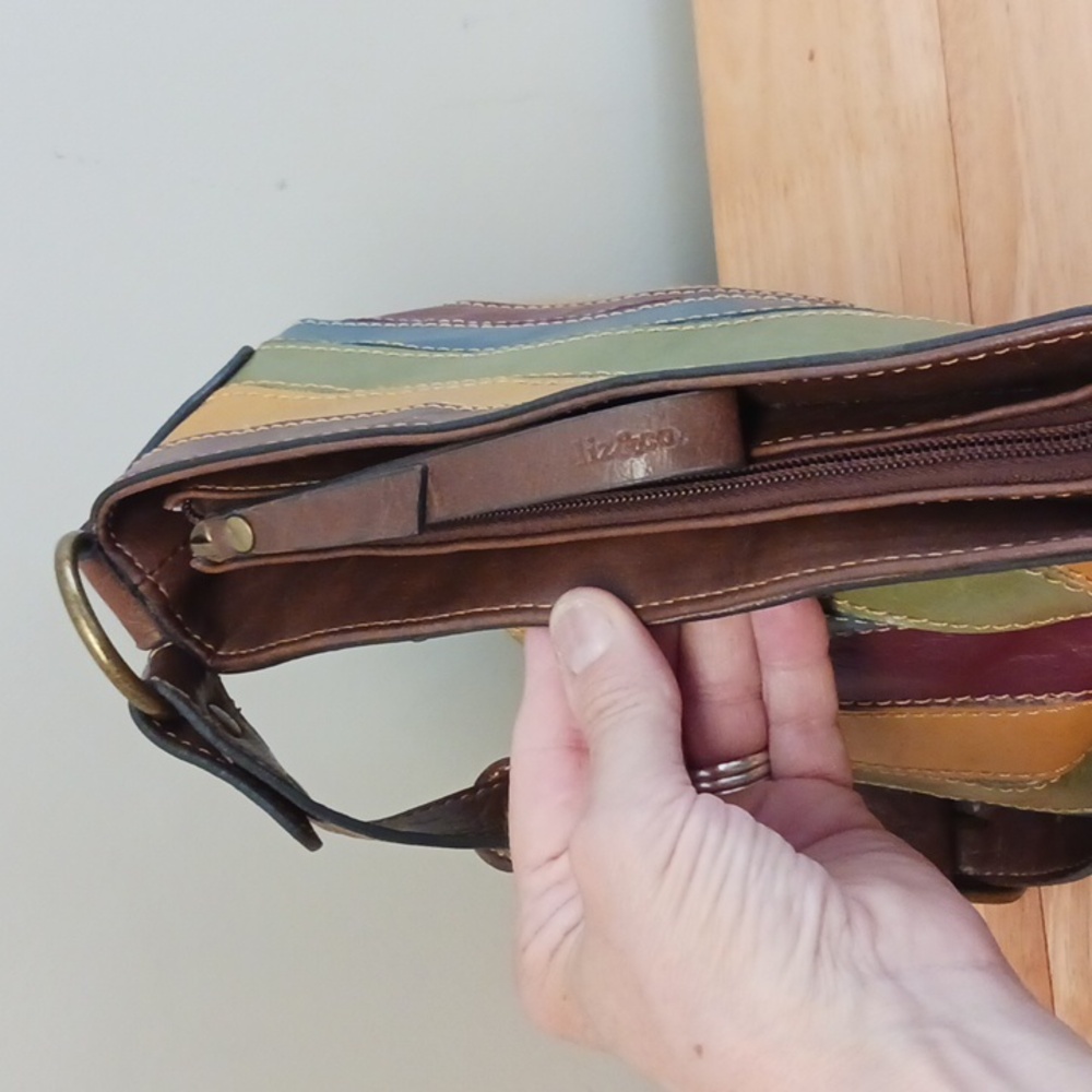 Liz & Co. Striped Vegan Leather Crossbody Bag - Picture 9 of 16